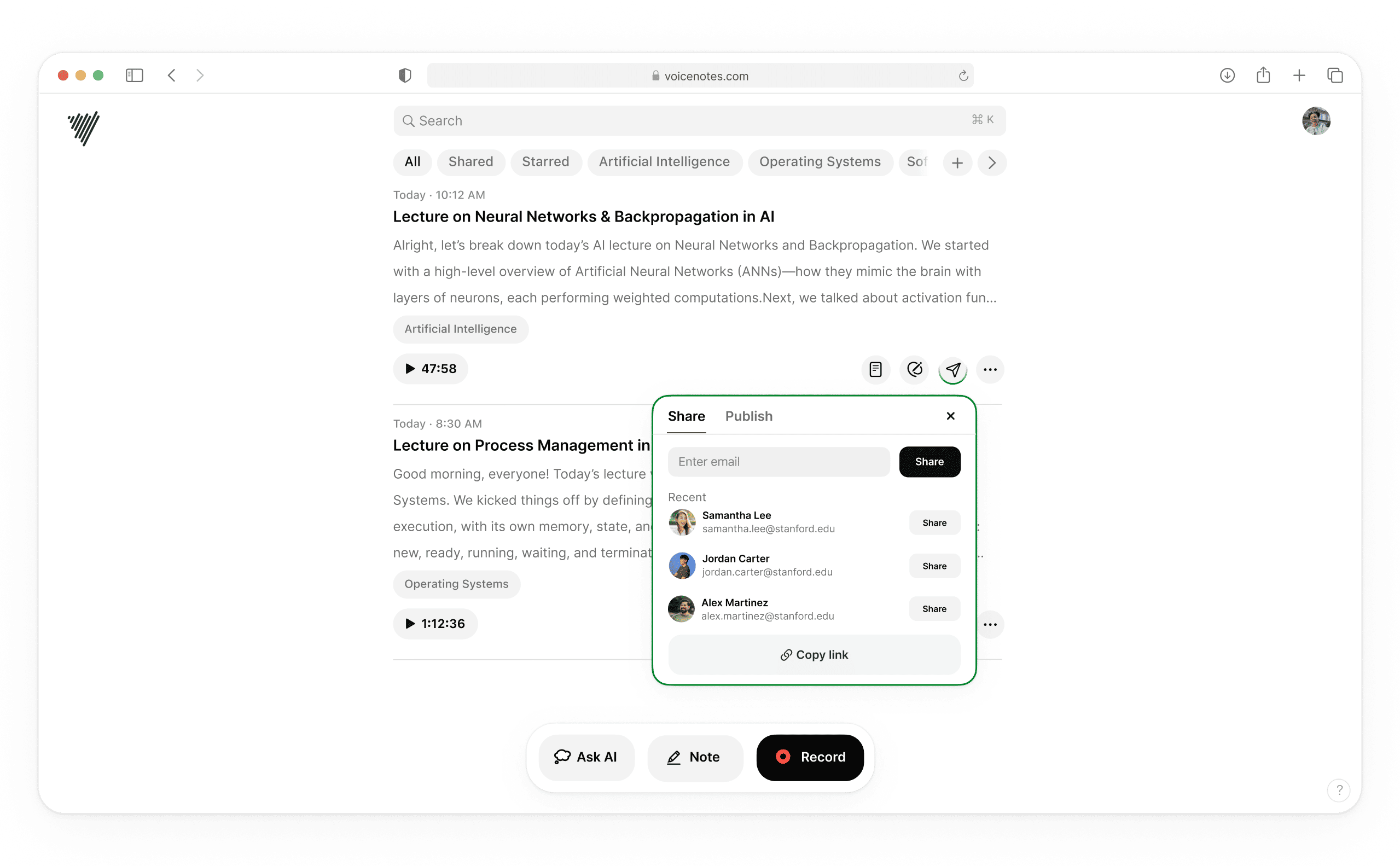 Collaborate and exchange notes with classmates